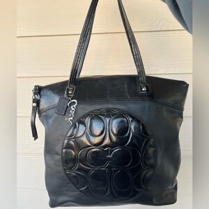 Coach Laura Black Leather Tote Bag